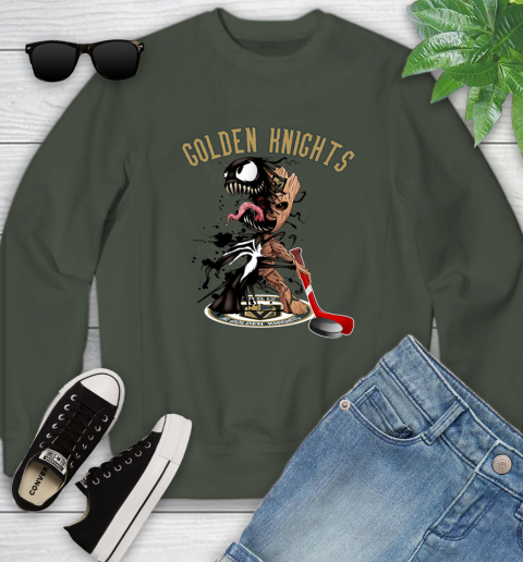 NHL Vegas Golden Knights Hockey Venom Groot Guardians Of The Galaxy Youth Sweatshirt 10