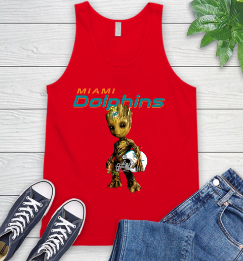 Miami Dolphins NFL Football Groot Marvel Guardians Of The Galaxy Tank Top 6