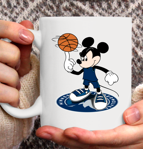 NBA Basketball Minnesota Timberwolves Cheerful Mickey Disney Shirt Ceramic Mug 15oz 2