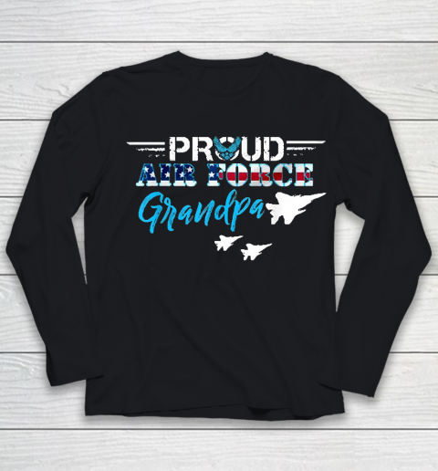 Grandpa Funny Gift Apparel  Proud Air Force Grandpa Gift Us Military Youth Long Sleeve