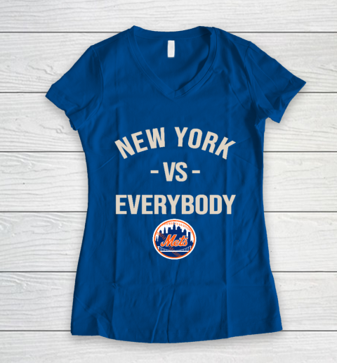 New York Mets Vs Everybody Women's V-Neck T-Shirt 7