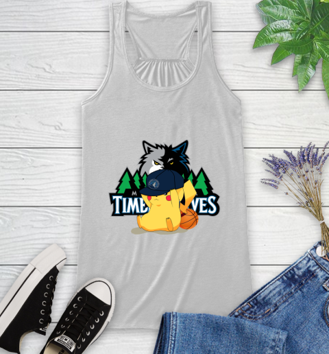 NBA Pikachu Basketball Sports Minnesota Timberwolves Racerback Tank