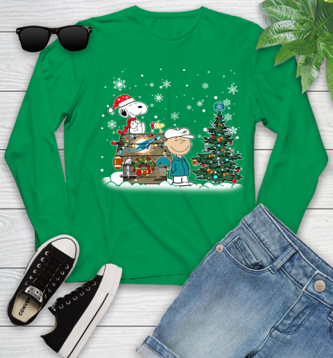 NFL Miami Dolphins Snoopy Charlie Brown Christmas Football Super Bowl Sports Youth Long Sleeve 7
