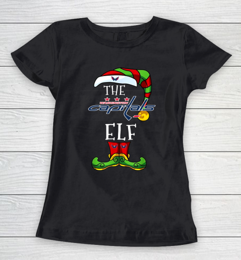 Washington Capitals Christmas ELF Funny NHL Women's T-Shirt