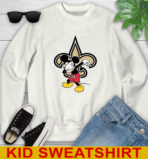 New Orleans Saints NFL Football Dabbing Mickey Disney Sports Youth Sweatshirt