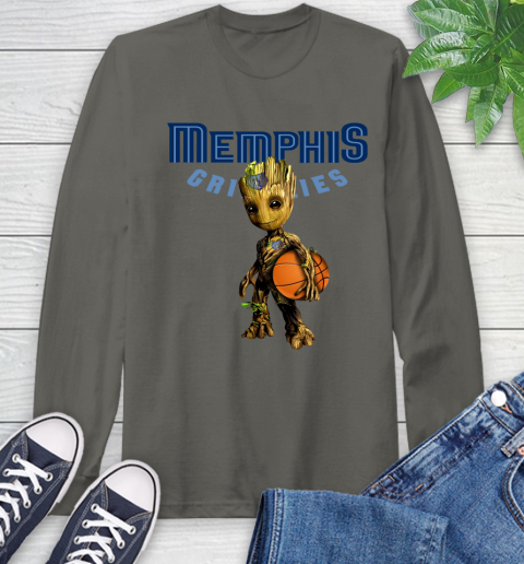 Memphis Grizzlies NBA Basketball Groot Marvel Guardians Of The Galaxy Long Sleeve T-Shirt 8