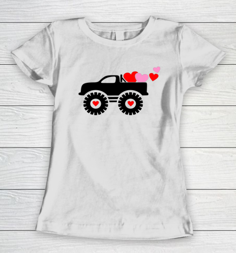 Valentine Monster Truck Loads of Love Hearts Shirt Gift Women's T-Shirt