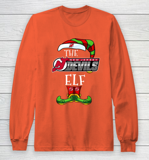 New Jersey Devils Christmas ELF Funny NHL Long Sleeve T-Shirt 3