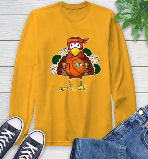 Milwaukee Bucks Turkey thanksgiving day Long Sleeve T-Shirt 3