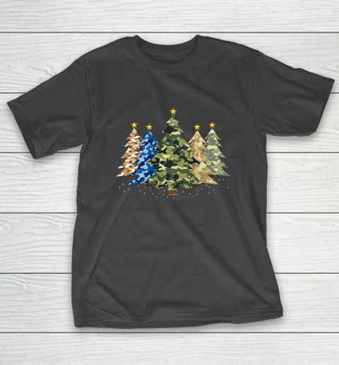 Camo Print Christmas Trees with Camouflage Print Xmas T-Shirt
