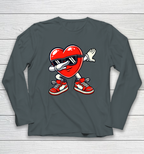 Dabbing Heart Funny Gifts Valentines Day Long Sleeve T-Shirt 3