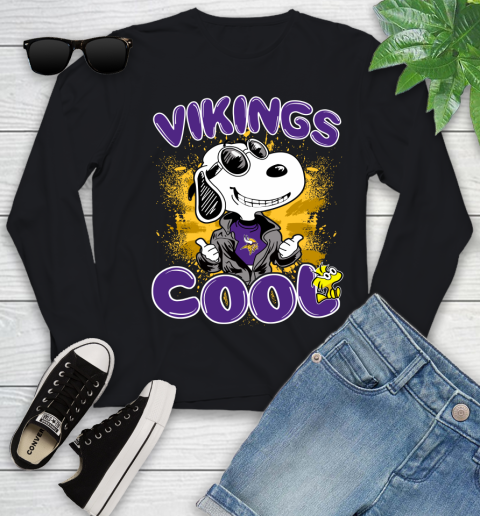 NFL Football Minnesota Vikings Cool Snoopy Shirt Youth Long Sleeve
