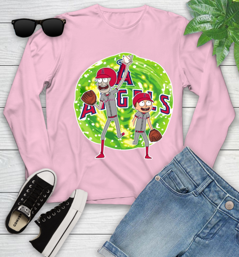 MLB Los Angeles Angels Rick And Morty Baseball Sports Youth Long Sleeve 10