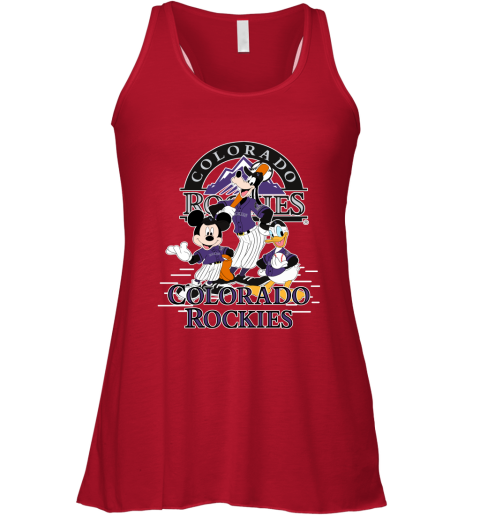 Colorado Rockies Mickey Donald And Goofy Baseball Racerback Tank