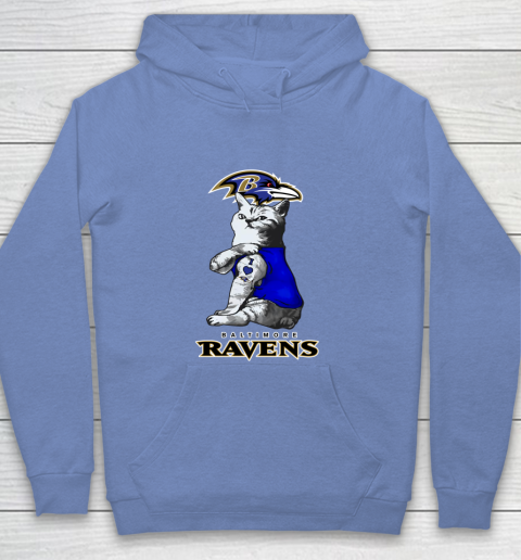 NFL Football My Cat Loves Baltimore Ravens Youth Hoodie 8