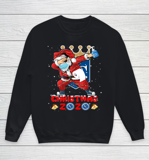 Kansas City Royals Funny Santa Claus Dabbing Christmas 2020 MLB Youth Sweatshirt