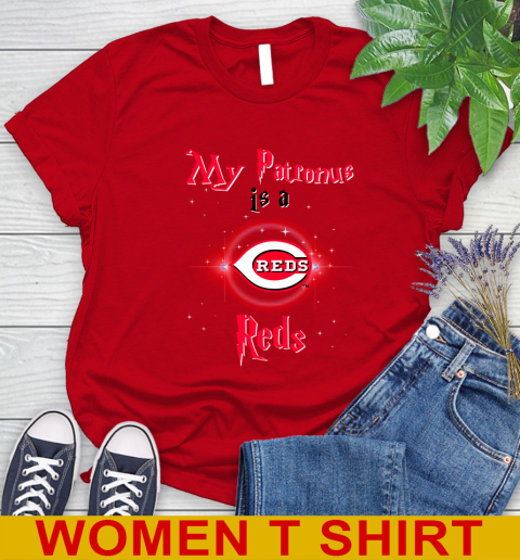 MLB Baseball Harry Potter My Patronus Is A Cincinnati Reds Women's T-Shirt 11
