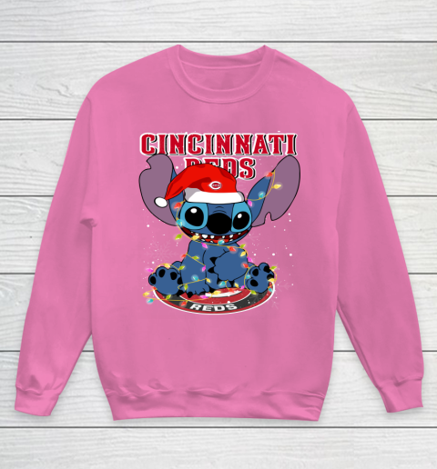 Cincinnati Reds MLB noel stitch Baseball Christmas Youth Sweatshirt 3