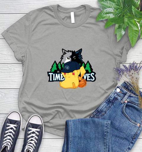 NBA Pikachu Basketball Sports Minnesota Timberwolves Women's T-Shirt 10