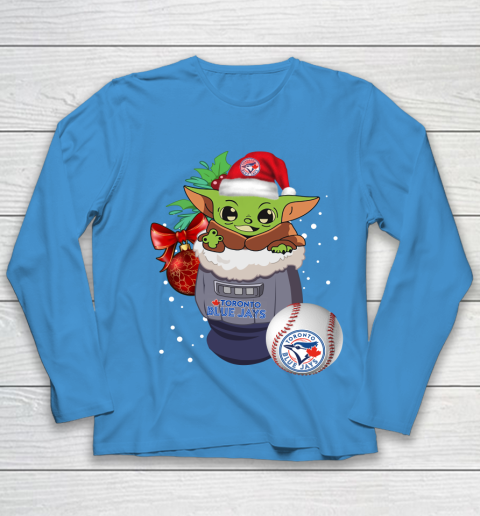 Toronto Blue Jays Christmas Baby Yoda Star Wars Funny Happy MLB Youth Long Sleeve 7