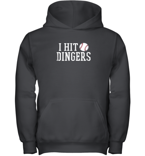 I Hit Dingers Shirt For Sluggers  Funny Baseball Youth Hoodie