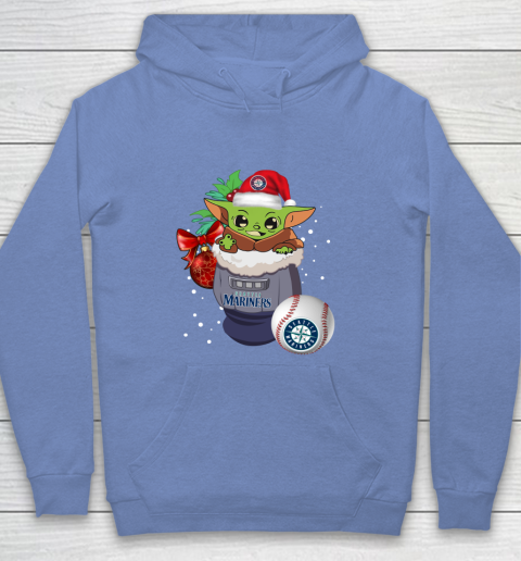 Seattle Mariners Christmas Baby Yoda Star Wars Funny Happy MLB Youth Hoodie 10