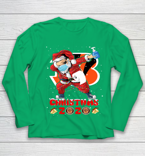 Cincinnati Bengals Funny Santa Claus Dabbing Christmas 2020 NFL Youth Long Sleeve 4