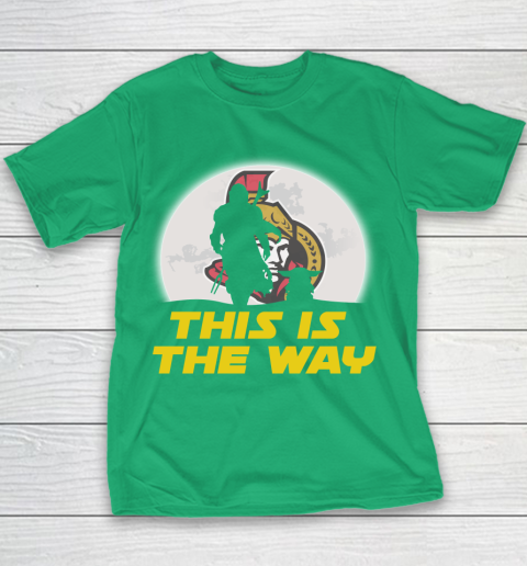Ottawa Senators NHL Ice Hockey Star Wars Yoda And Mandalorian This Is The Way Youth T-Shirt 3