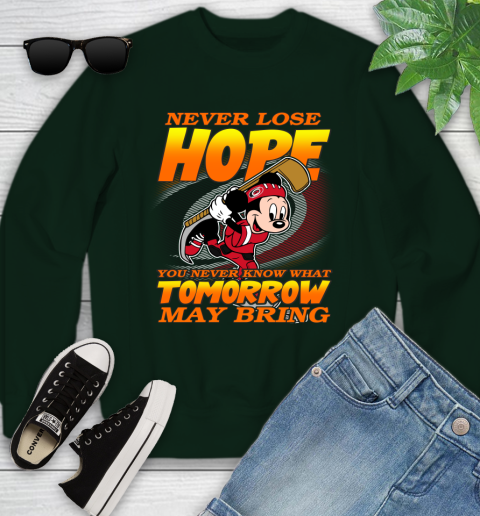 Carolina Hurricanes NHL Hockey ootball Mickey Disney Never Lose Hope Youth Sweatshirt 9