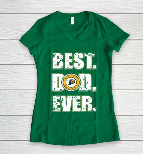 NBA Indiana Pacers Basketball Best Dad Ever Family Shirt Women's V-Neck T-Shirt 3