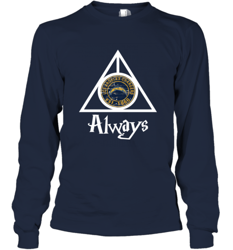 Always Love The Los Angeles Chargers x Harry Potter Mashup NFL brc5 always love the los angeles chargers x harry potte long sleeve tee 14 front navy