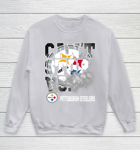 NFL Pittsburgh Steelers Can't Stop Vs Youth Sweatshirt 3