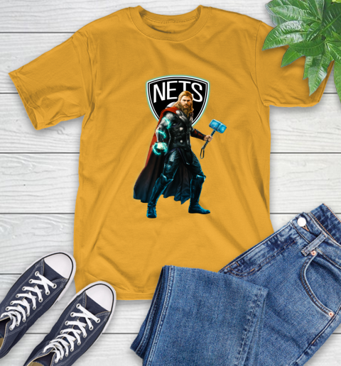 NBA Thor Avengers Endgame Basketball Brooklyn Nets T-Shirt 3