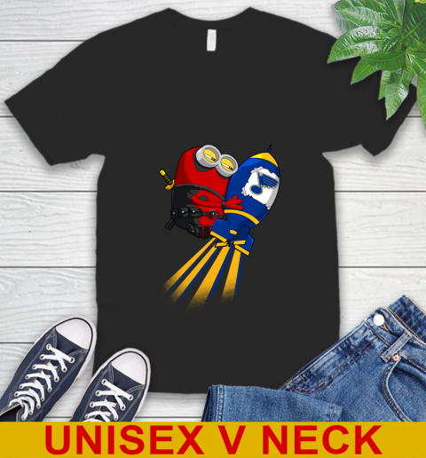 NHL Hockey St.Louis Blues Deadpool Minion Marvel Shirt V-Neck T-Shirt