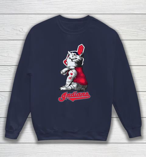 MLB Baseball My Cat Loves Cleveland Indians Sweatshirt 2