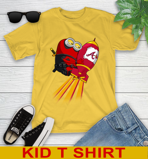 MLB Baseball Atlanta Braves Deadpool Minion Marvel Shirt Youth T-Shirt 9