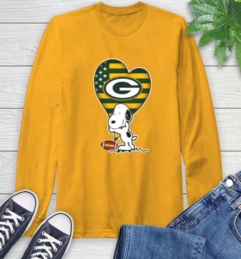 Green Bay Packers NFL Football The Peanuts Movie Adorable Snoopy Long Sleeve T-Shirt 3