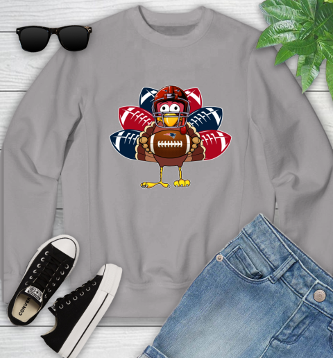 New England Patriots Turkey Thanksgiving Day Youth Sweatshirt 4