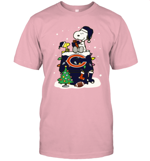 A Happy Christmas With Chicago Bears Snoopy Unisex Jersey Tee