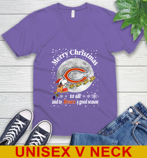 Chicago Bears Merry Christmas To All And To Bears A Good Season NFL Football Sports V-Neck T-Shirt 8