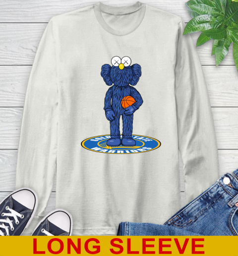 NBA Basketball Golden State Warriors Kaws Bff Blue Figure Shirt Long Sleeve T-Shirt 12