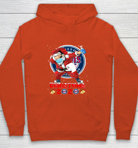 Minnesota Twins Funny Santa Claus Dabbing Christmas 2020 MLB Youth Hoodie 3