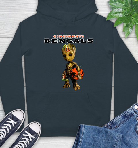 Cincinnati Bengals NFL Football Groot Marvel Guardians Of The Galaxy Hoodie 7