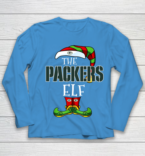 Green Bay Packers Christmas ELF Funny NFL Youth Long Sleeve 5