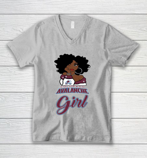 Colorado Avalanche Girl NHL V-Neck T-Shirt 4