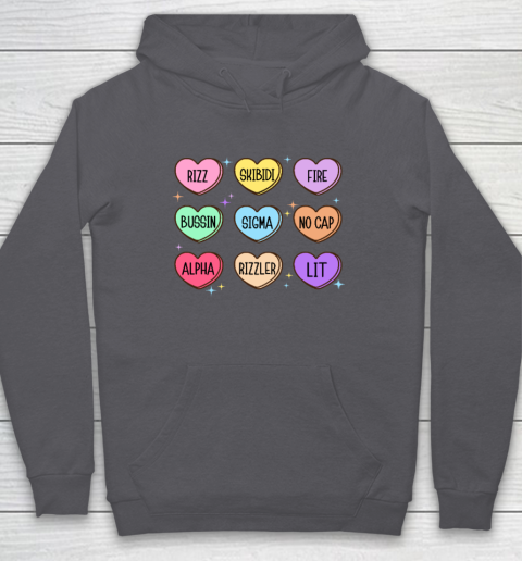 Skibidi Valentine's Day Candy Heart Funny Valentine Rizz Hoodie 4