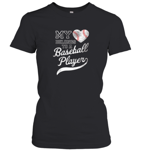 Baseball Player Wife Or Girlfriend Heart Women's T-Shirt