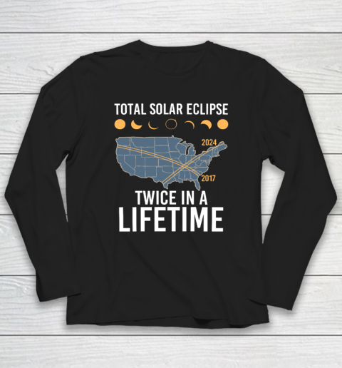 Twice In A Lifetime Solar Eclipse Shirt 2024 Total Eclipse Long Sleeve T-Shirt