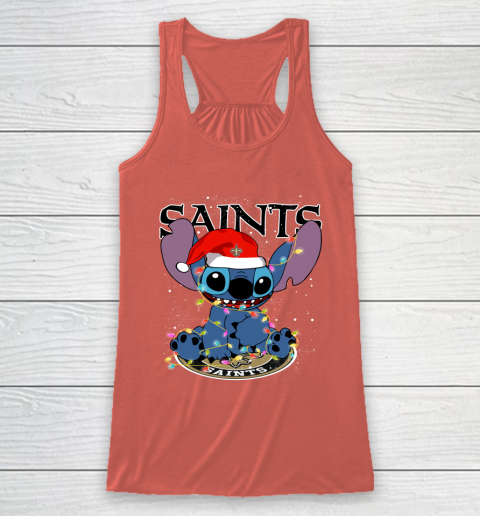 New Orleans Saints NFL Football noel stitch Christmas Racerback Tank 2