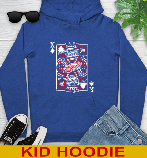 Detroit Red Wings NHL Hockey The King Of Spades Death Cards Shirt Youth Hoodie 10